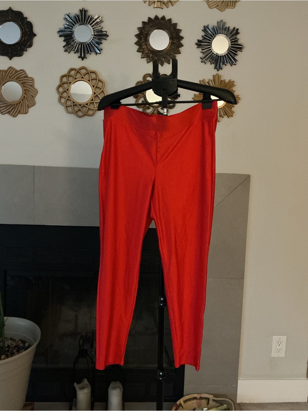 Red women’s Stretch liquid Leggings - Torrid